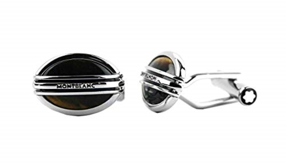 Montblanc Tiger Eye Steel Cufflinks Germany 107049 (1 of 4)
