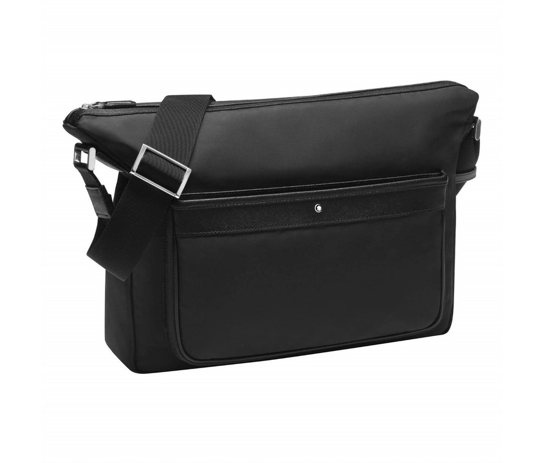 MONTBLANC 116795 BLACK SARTORIAL JET MESSENGER BAG LEATHER NYLON: MONTBLANCIdent: 116795First Quality MONTBLANC 116795 BLACK SARTORIAL JET MESSENGER BAG LEATHER NYLONLeather: combination of nylon fabric and Italian calfskin, Chrome-tanned, dyed, with saffiano printL