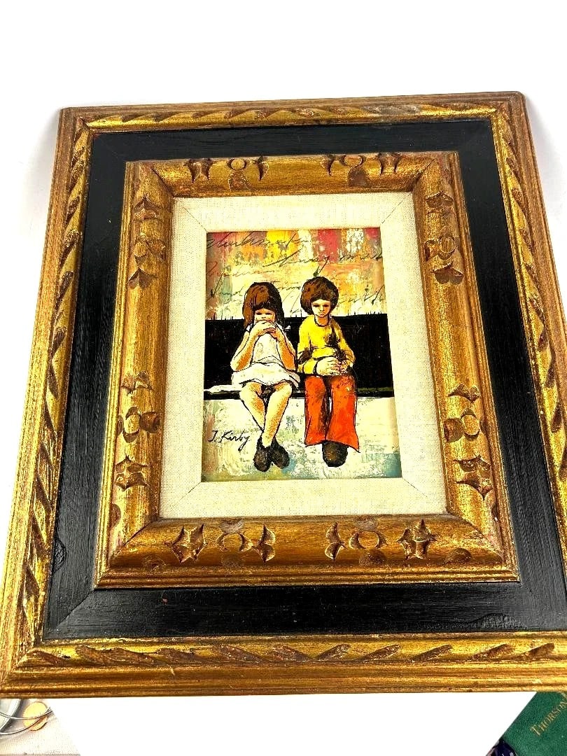 Vintage Rare Original Signed by J Kirby Oil Painting On Canvas Nice Frame 15x13: Vintage Rare Original Signed by J Kirby Oil Painting On Canvas Nice Frame 15x13, Painting 7'x5" 1005 AuthenticGREAT VINTAGE CONDITION, GORGEOUS ORIGINAL WOOD FRAME, See PicturesABOUT ARTISTJohn Kirby 