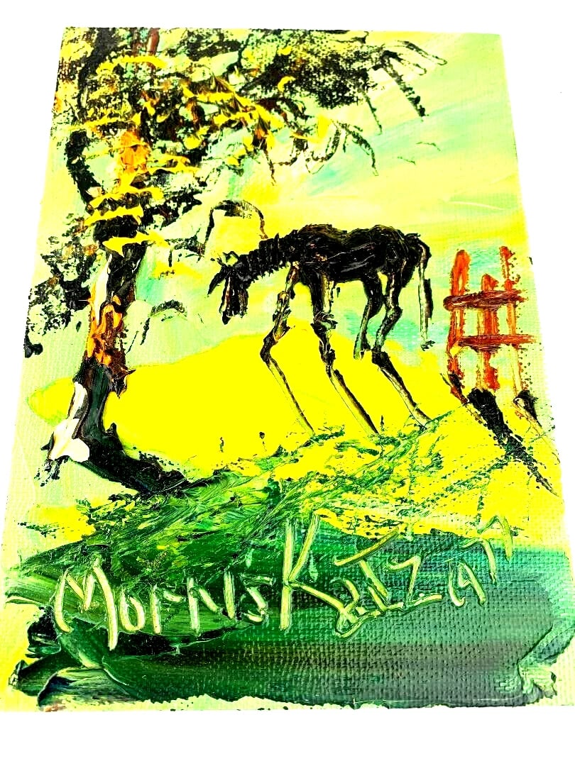 Great Condition, Size 7" x 5" 1977. BE A PART OF HISTORY Morris Katz Signed Amazing Original Oil Pa: Great Condition, Size 7" x 5", 1977. BE A PART OF HISTORYMorris Katz Signed Amazing Original Oil Painting, Great Condition, Size 7" x 5" "Nature" Morris Katz (born Moshe Katz on March 5, 1932; died No