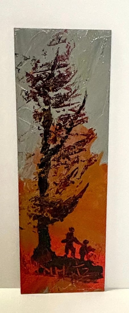 Morris Katz Signed Amazing Original Oil Painting Early Work Great Condition, Size 12" x 4", 1983.: Morris Katz Signed Amazing Original Oil Painting Early Work, Great Condition, Size 12" x 4", 1983. Be A PART OF HISTORY Collectible ArtMorris Katz Signed Amazing Original Oil Painting, Great Condition
