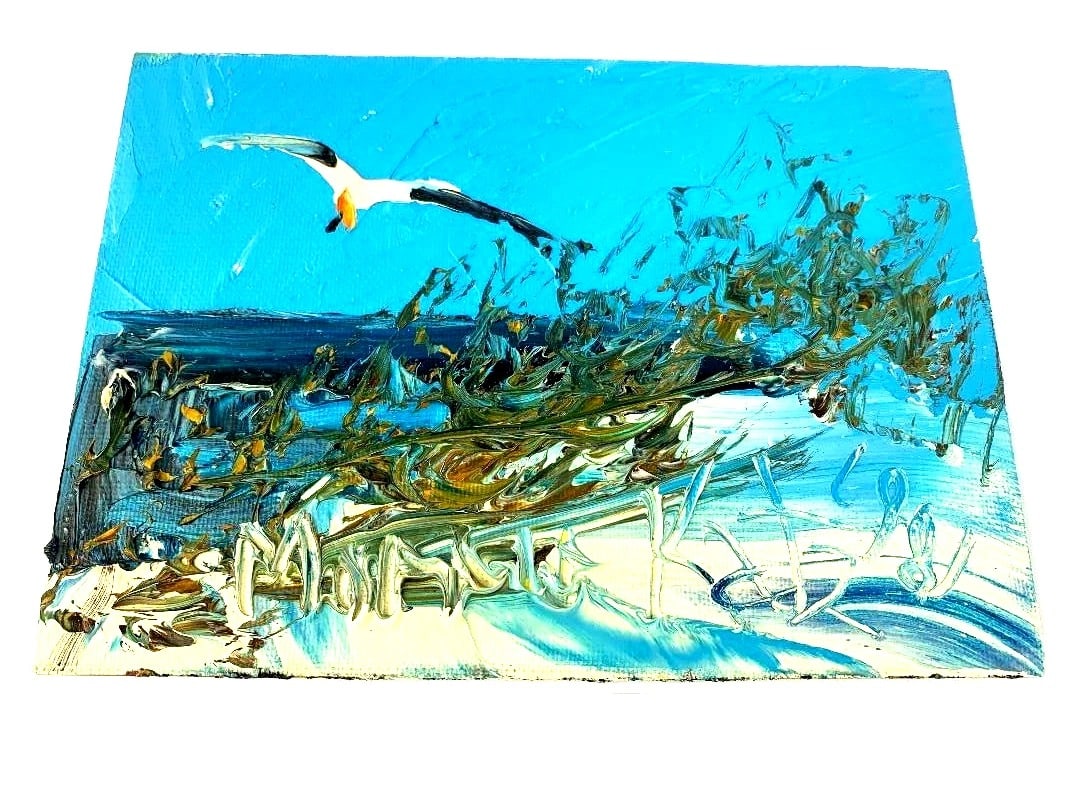 Morris Katz Signed Amazing Original Oil Small Painting Great Condition, 7" x 5": Morris Katz Signed Amazing Original Oil Painting Great Condition, Size 7" x 5" 1981. BE A PART OF HISTORYMorris Katz Signed Amazing Original Oil Painting Great Condition, Size 7" x 5" "Nature" Morris 