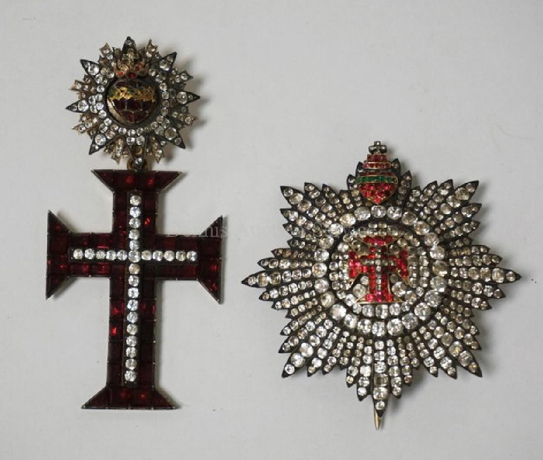 PORTUGUESE ORDER OF CHRIST RHINESTONE BREAST STAR AND (1 of 3)
