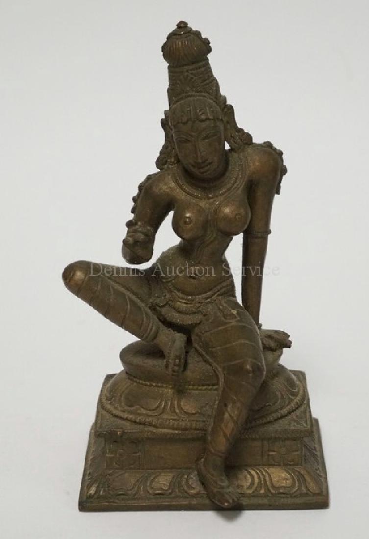ASIAN BRONZE FIGURE MEASURING 5 3/4 INCHES HIGH. (1 of 4)
