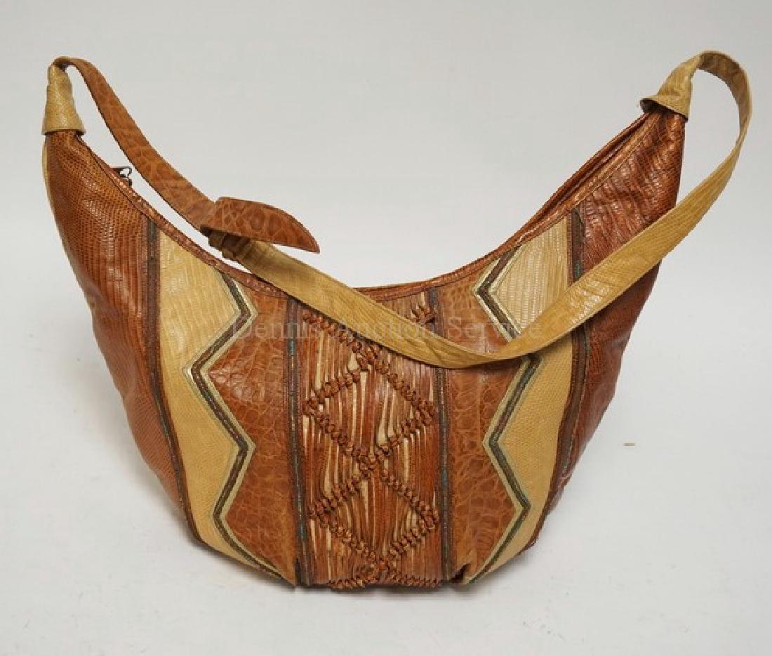 SHARIF LEATHER PURSE WITH VARYING TEXTURES. 18 INCHES (1 of 1)