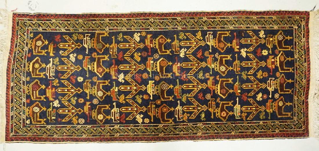 ORIENTAL RUNNER RUG WITH IMAGES OF HELICOPTERS AND (1 of 2)