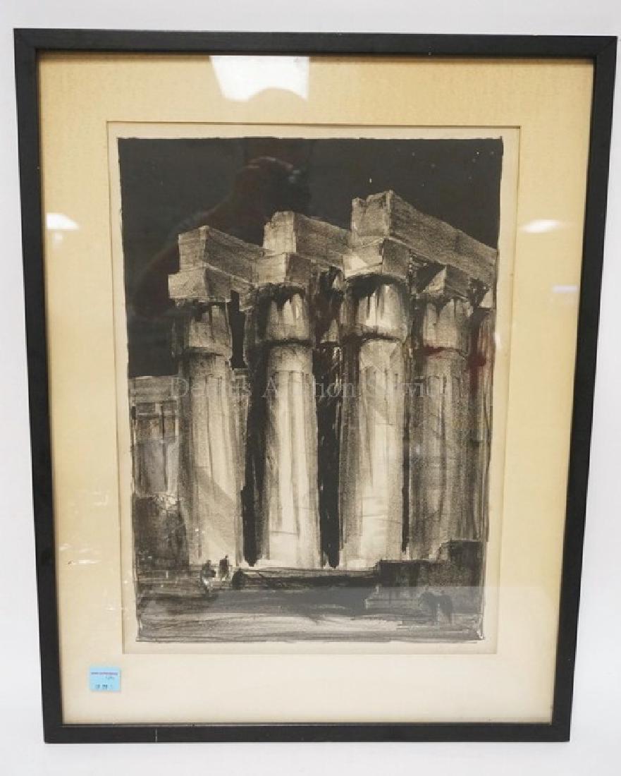 PENCIL SIGNED PRINT BY LOUIS SKIDMORE. 15 X 20 1/2 (1 of 2)