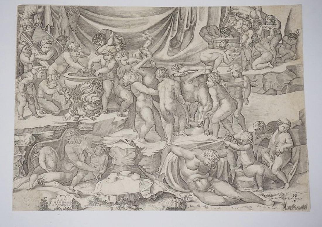 NICOLAS BEATRIZET *BACCANALE DI PUTTI* AFTER (1 of 3)