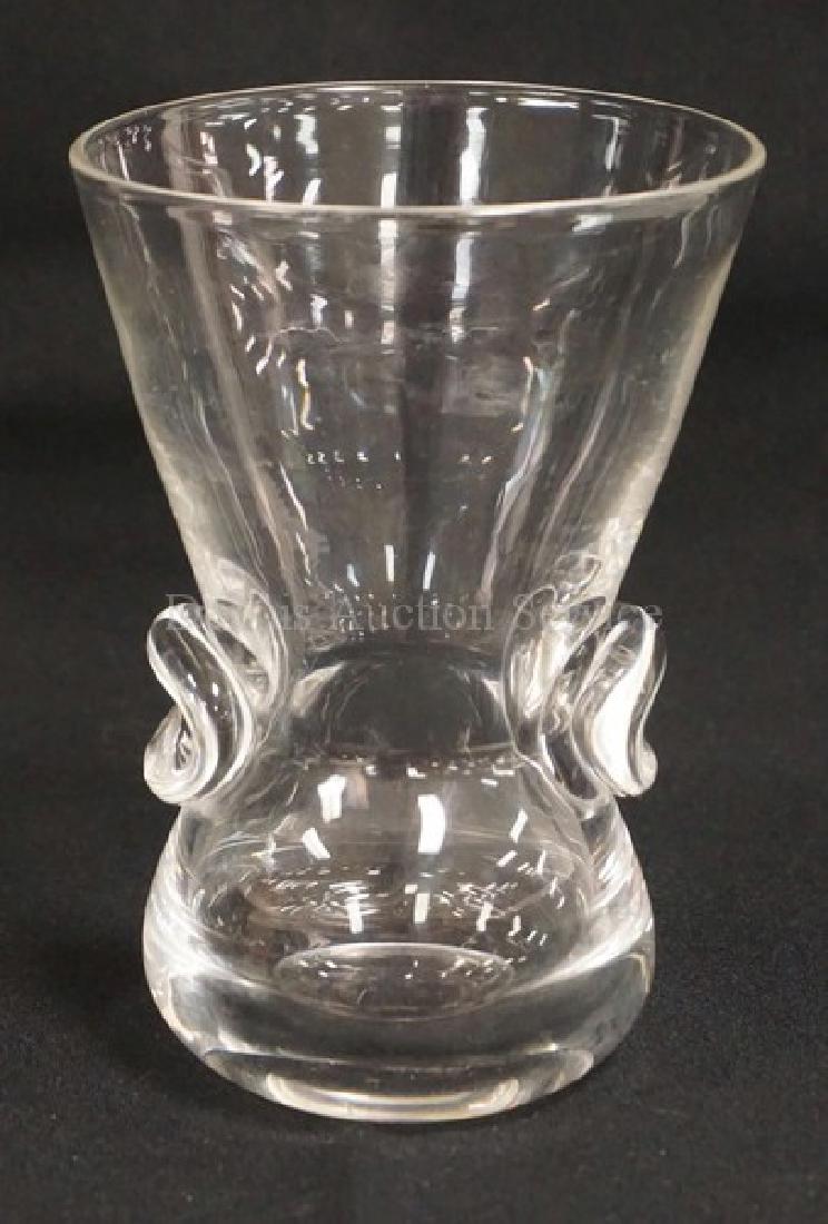 STEUBEN CLEAR CRYSTAL VASE WITH A TAPERED WASIT HAVING (1 of 2)