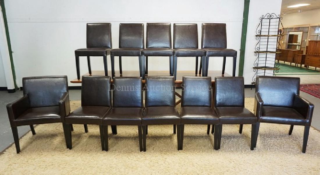 SET OF 10 LEATHER CHAIRS. 2 ARM CHAIRS AND 8 SIDE (1 of 2)