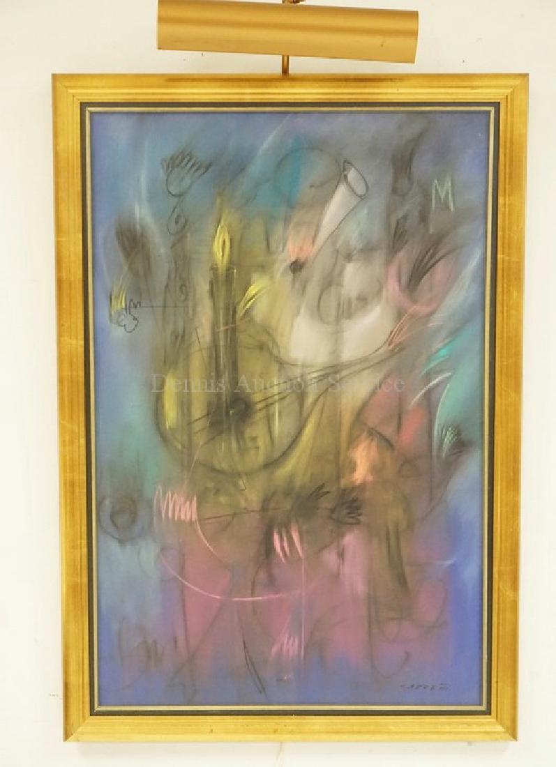 ABSTRACT PASTEL PAINTING SIGNED *CARRENO*. (1 of 2)