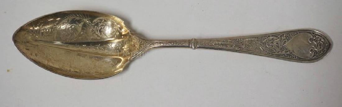 ANTIQUE GORHAM STERLING SILVER SERVING SPOON WITH AN (1 of 3)