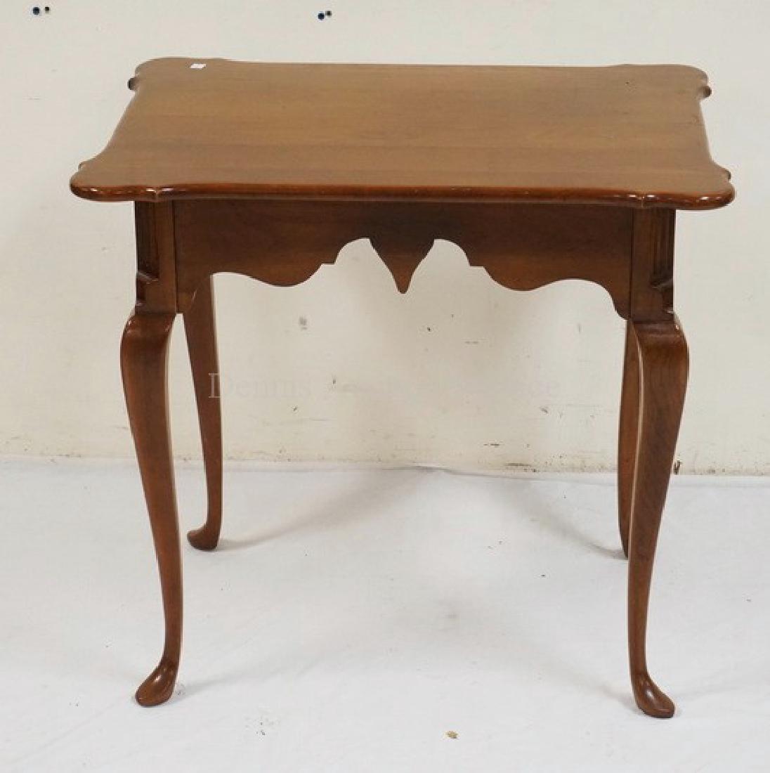 CHERRY QUEEN ANNE STYLE LAMP TABLE. 29 3/4 X 22 1/2 (1 of 2)