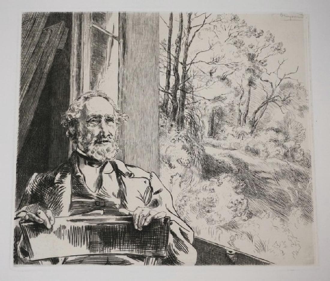 FELIX BRACQUEMOND (FRANCE, 1833-1914) ETCHING. 9 5/8 X (1 of 2)
