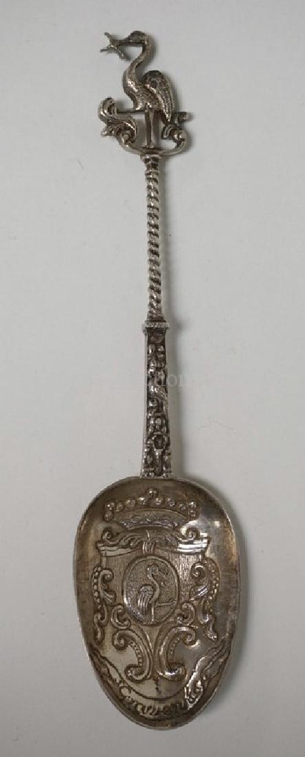 DUTCH .833 SILVER REPOUSSE DECORATED SPOON. 1.83 TROY (1 of 3)