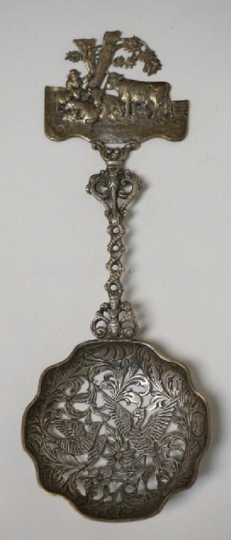DUTCH .833 PIERCED SILVER SPOON. 2.07 TROY OZ. 7 5/8 (1 of 3)