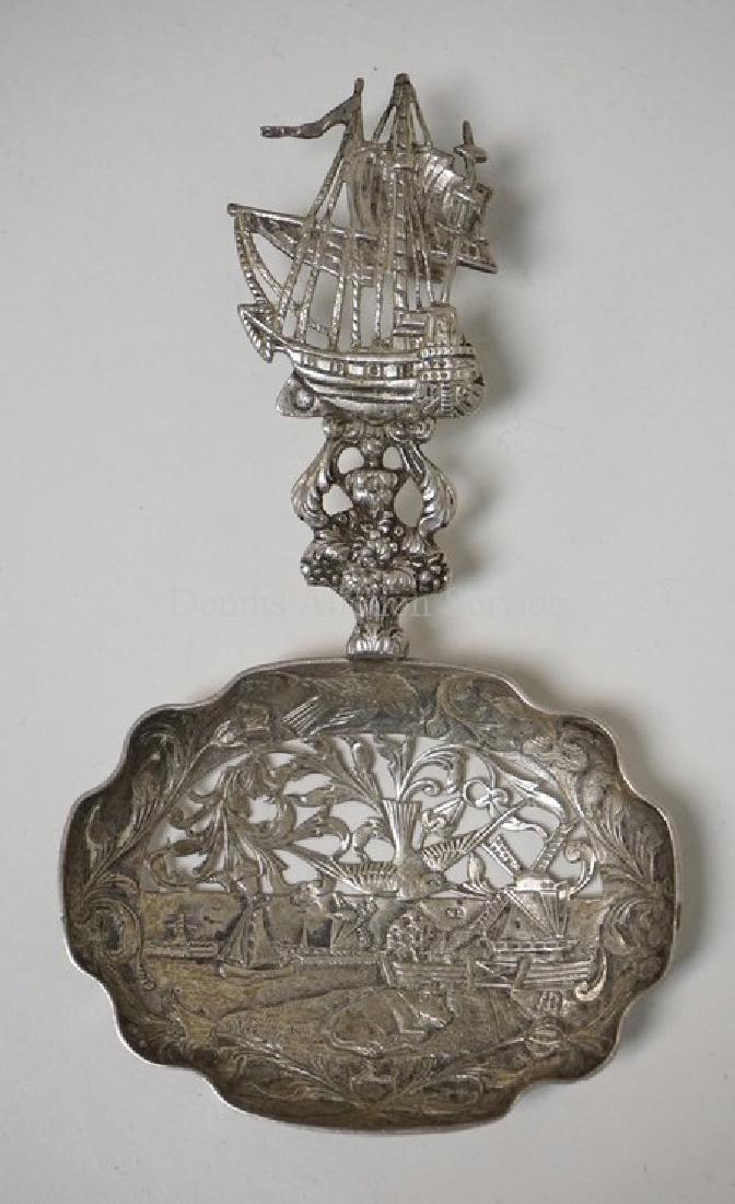 DUTCH .833 PIERCED SILVER SPOON. 1.95 TROY OZ. 5 7/8 (1 of 3)