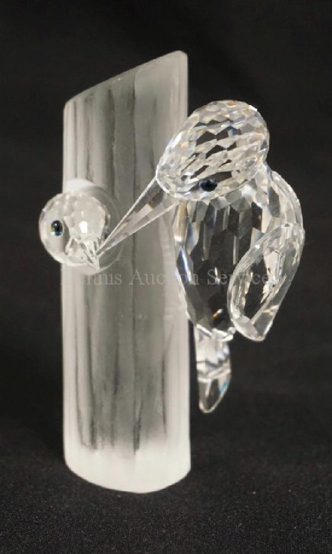 SWAROVSKI CRYSTAL FIGURE OF WOODPECKERS PERCHED ON A (1 of 1)