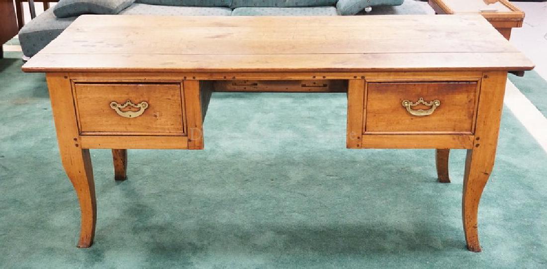 ANTIQUE CHERRY 2 DRAWER FARM TABLE WITH PULL OUT (1 of 4)