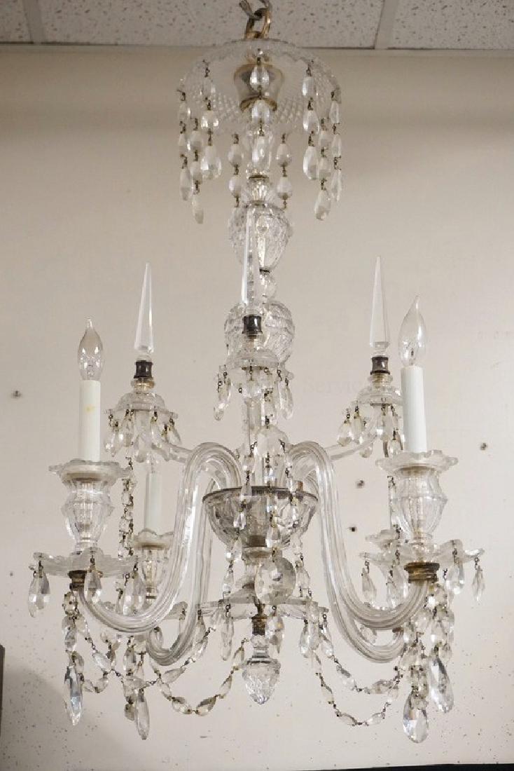 VERY FINE CUT CRYSTAL CHANDELIER WITH 4 LIGHTED ARMS (1 of 6)