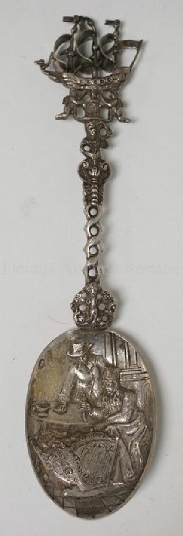 DUTCH .833 SILVER SPOON. THE BOWL DECORATED WITH A (1 of 3)