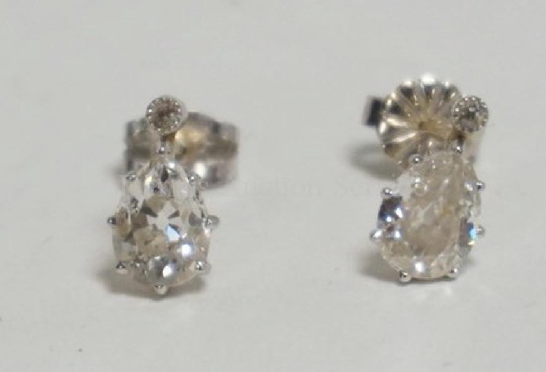 PAIR OF PLATINUM & DIAMOND EARRINGS. EACH WITH 2 (1 of 1)