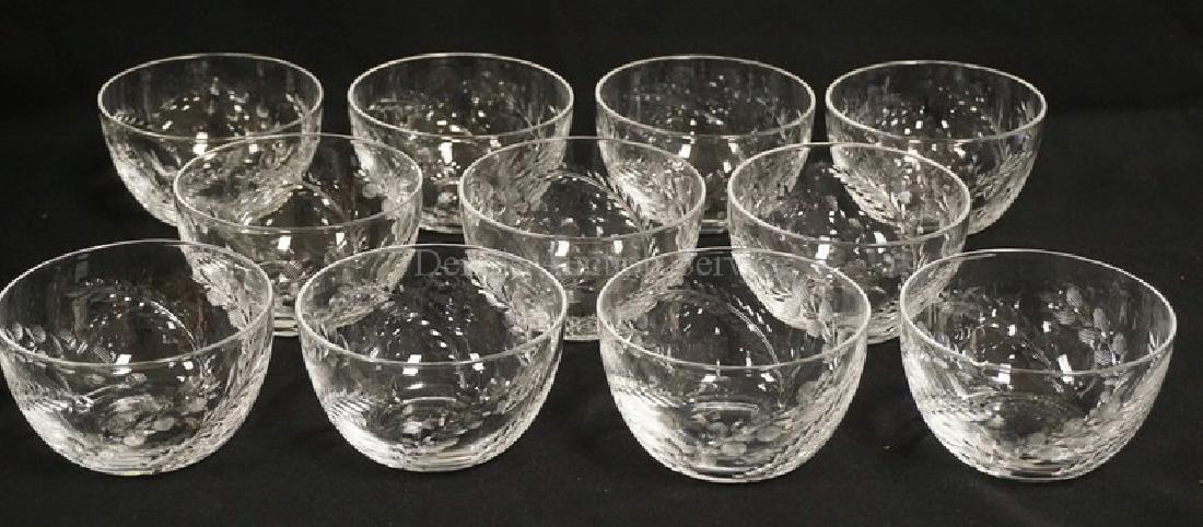 SET OF 11 WEBB CORBETT WHEEL CUT CRYSTAL FINGER BOWLS (1 of 2)