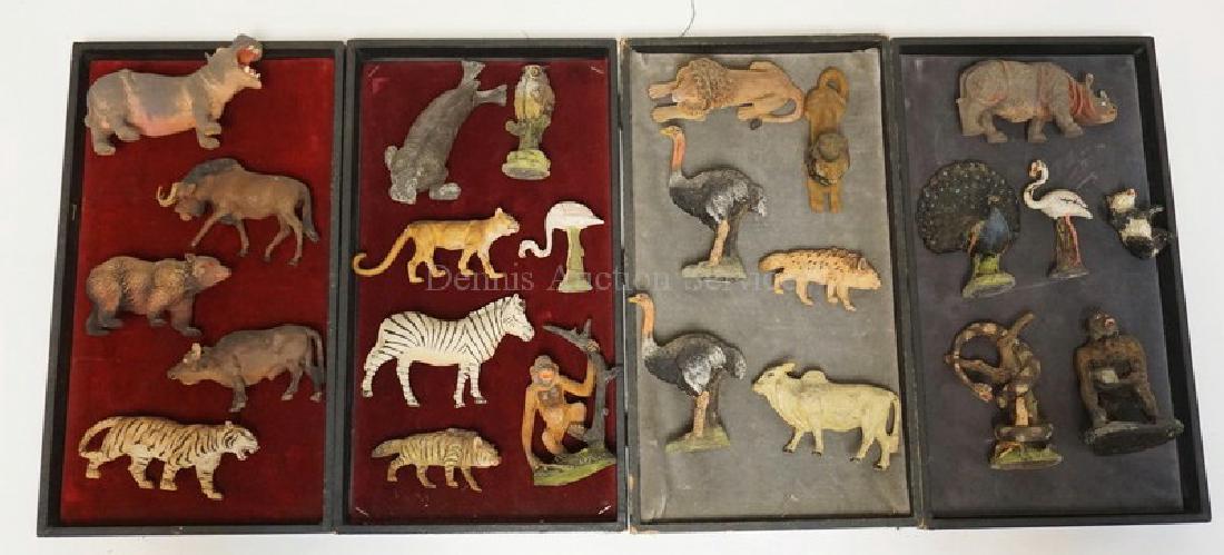 LOT OF 24 VINTAGE COMPOSITION ANIMAL FIGURES. LIKELY (1 of 3)