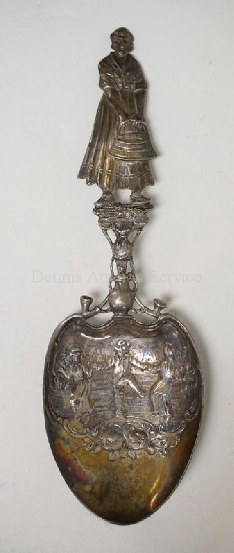 GERMAN .800 SILVER SPOON. THE BOWL WITH RELIEF (1 of 3)