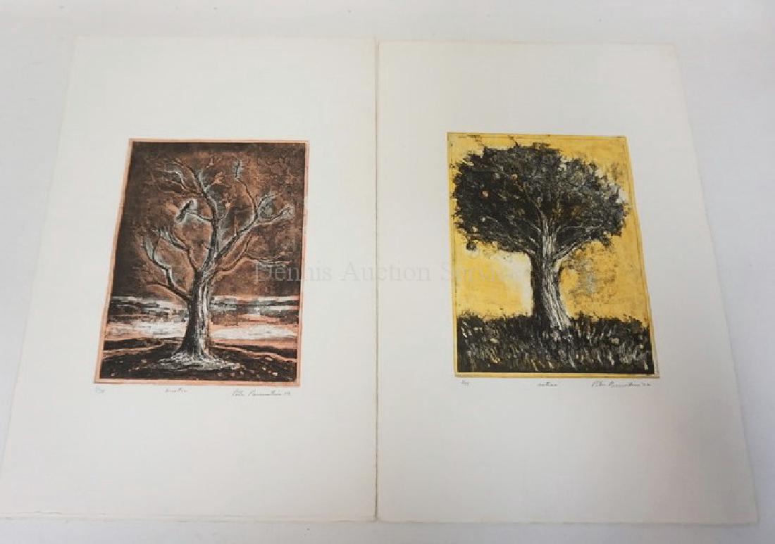 PETER PASSUNTINO, 2 PRINTS TITLED WINTER AND AUTUMN. (1 of 3)