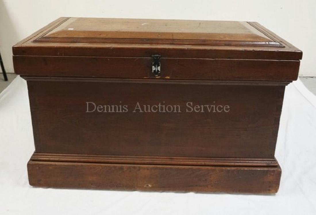 ANTIQUE WALNUT TOOL CHEST WITH 2 INTERIOR TRAYS. (1 of 2)