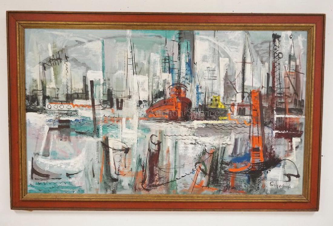 GEORGE SCHWACHA (NEW JERSEY, 1908-1986) OIL PAINTING ON (1 of 2)