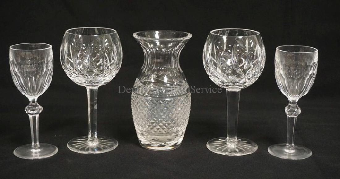 5 PIECES OF WATERFORD CRYSTAL. A 6 7/8 INCH VASE, A (1 of 3)