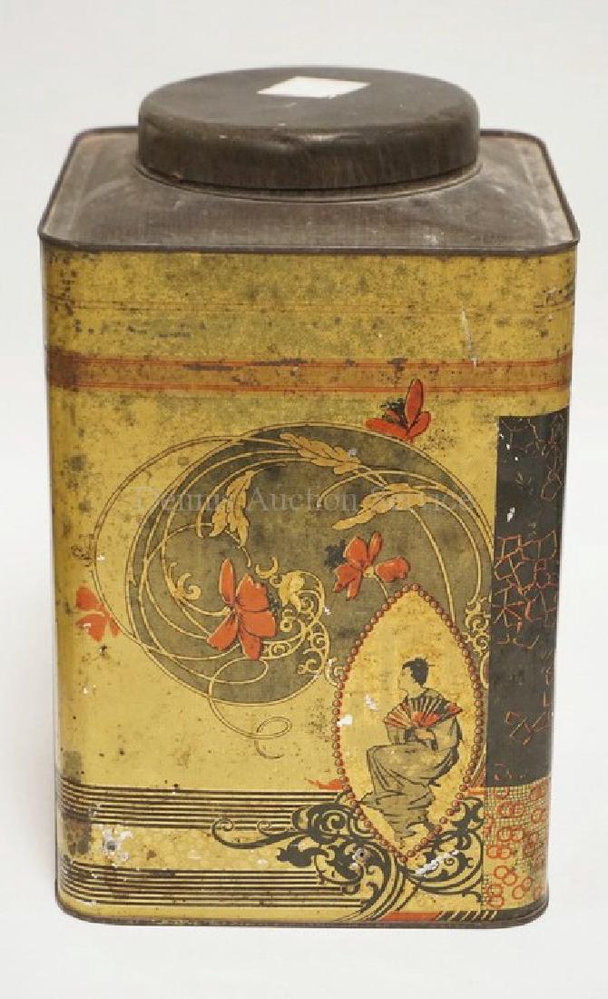 ANTIQUE ASIAN STYLE TEA TIN BY GENNA CO. NY. 10 3/4 (1 of 2)