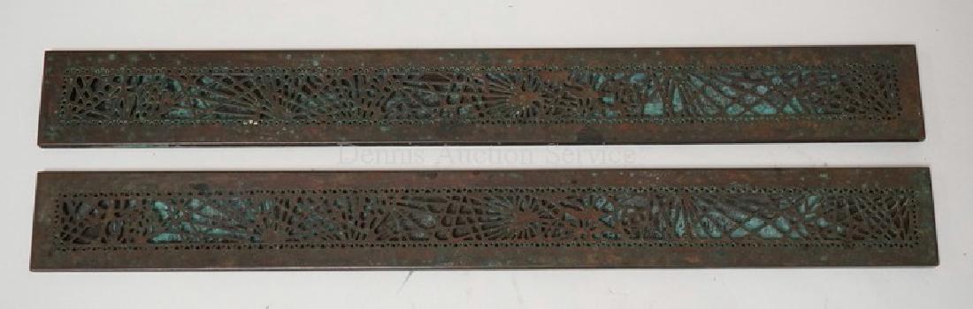 TIFFANY STUDIOS BRONZE *PINE NEEDLE* BLOTTER ENDS. (1 of 3)