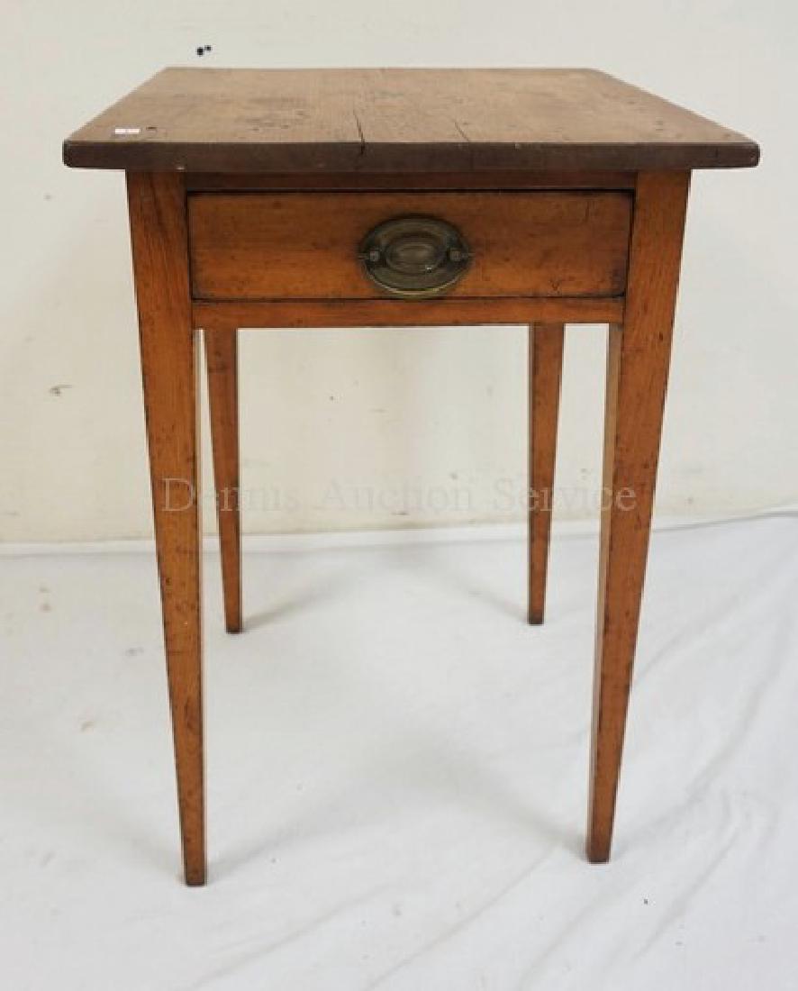 ANTIQUE ONE DRAWER STAND WITH TAPERED LEGS. 27 1/2 (1 of 1)