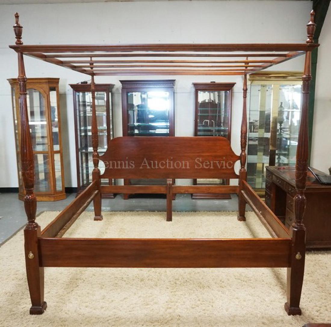 MAHOGANY KING SIZE HIGH POSTER CANOPY BED WITH CARVED (1 of 3)