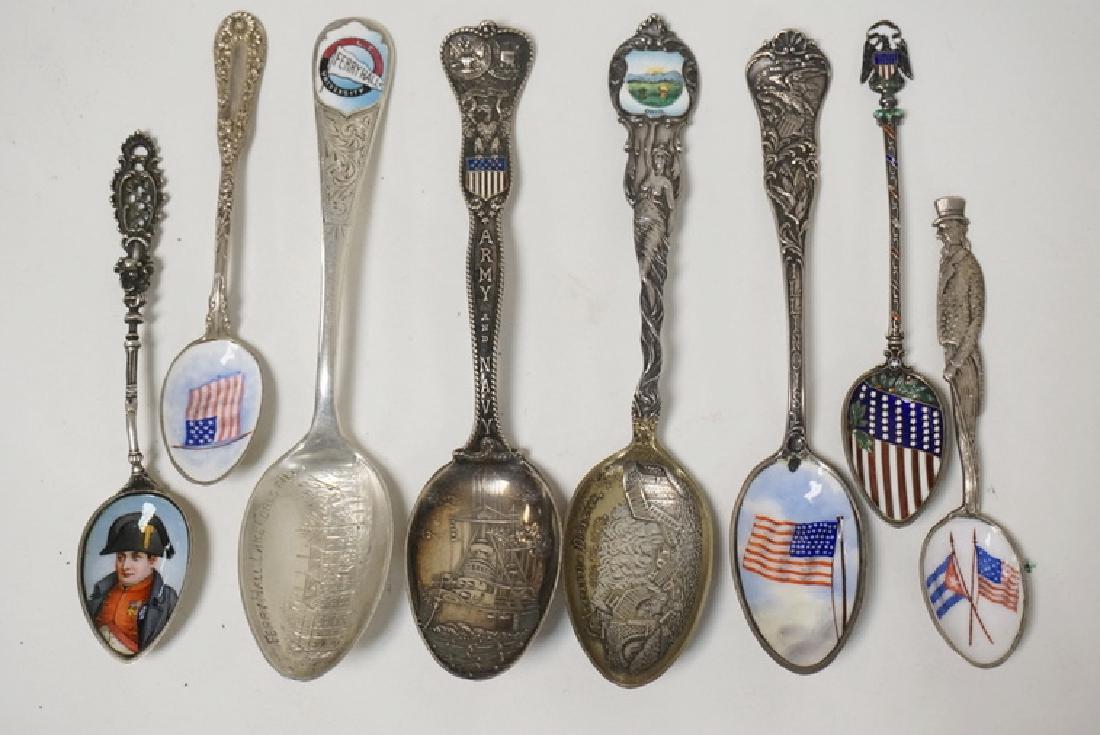 LOT OF 8 STERLING SILVER & ENAMEL DECORATED SOUVENIR (1 of 4)