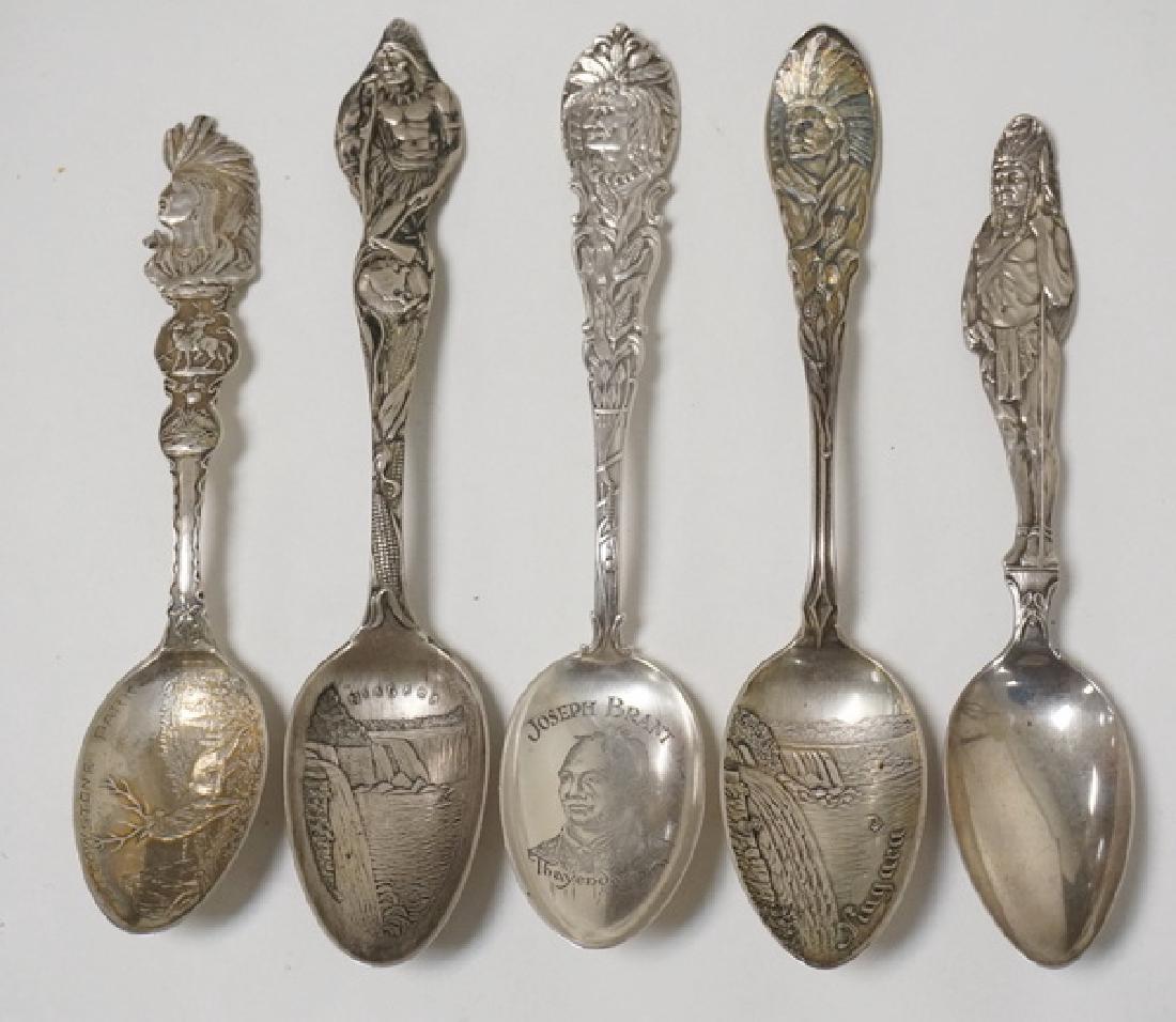 LOT OF 5 STERLING SILVER SOUVENIR SPOONS FEATURING (1 of 2)
