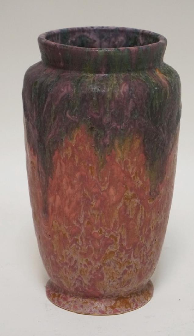 ROSEVILLE CARNELIAN II ART POTERY VASE MEASURING 8 1/8: ROSEVILLE CARNELIAN II ART POTERY VASE MEASURING 8 1/8 INCHES HIGH.
