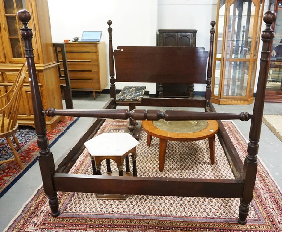 MANOGANY FULL SIZE BED WITH CANNONBALL FINIALS ON (1 of 2)