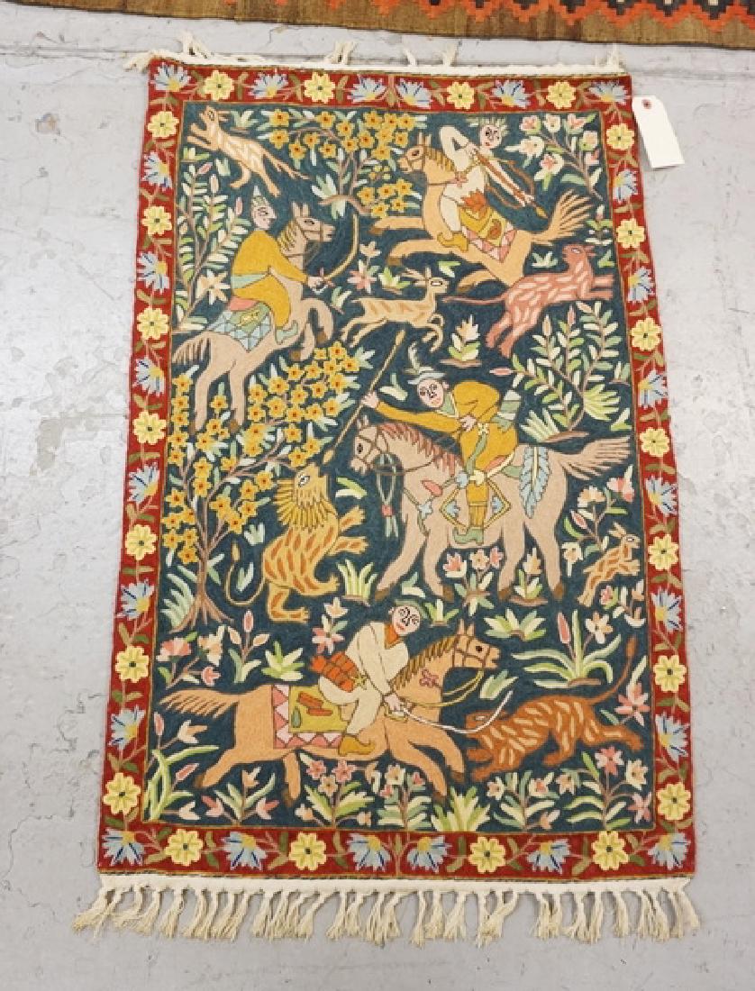 AUBUSSON TYPE THROW RUG MEASURING 3 FT X 1 FT 11 (1 of 1)