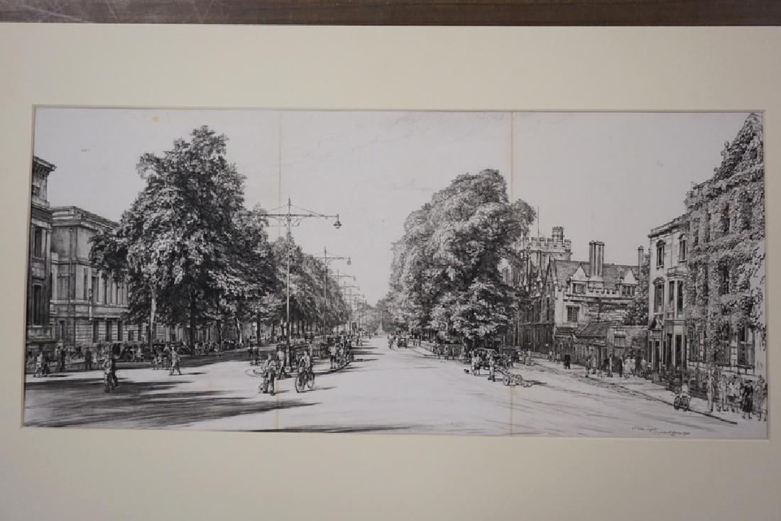 SIR MUIRHEAD BONE (1876-1953) PENCIL AND LITHOGRAPHIC: SIR MUIRHEAD BONE (1876-1953) PENCIL AND LITHOGRAPHIC CRAYON OF BANBURY ROAD, ST GILES, OXFORD. 1945 SIGNED & DATED. 24 3/8 X 10 7/8 INCHES. IN 43 PARTS.