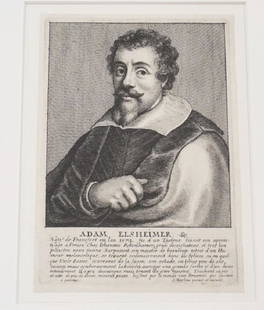 WENCESLAUS HOLLAR (1607-1677) ETCHING OF ADAM: WENCESLAUS HOLLAR (1607-1677) ETCHING OF ADAM ELSHEIMER. 161 X 112 MM.