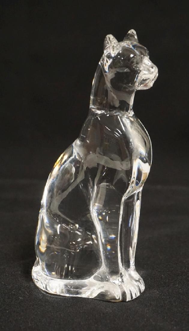 BACCARAT CRYSTAL FIGURE OF A CAT. 6 1/4 INCHES HIGH. (1 of 1)
