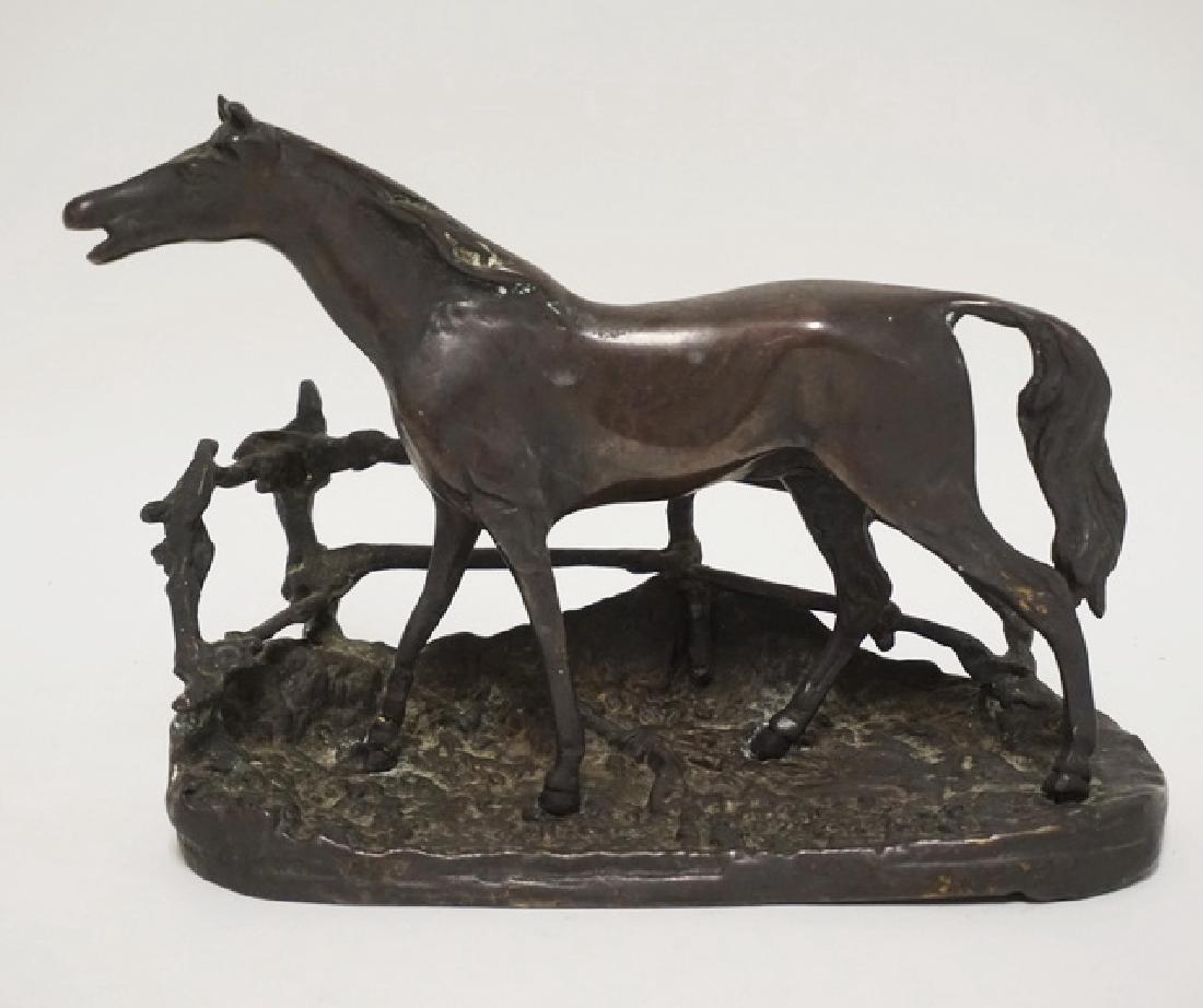 AFTER P.J. MENE. BRONZE SCULPTURE OF A HORSE MEASURING (1 of 3)