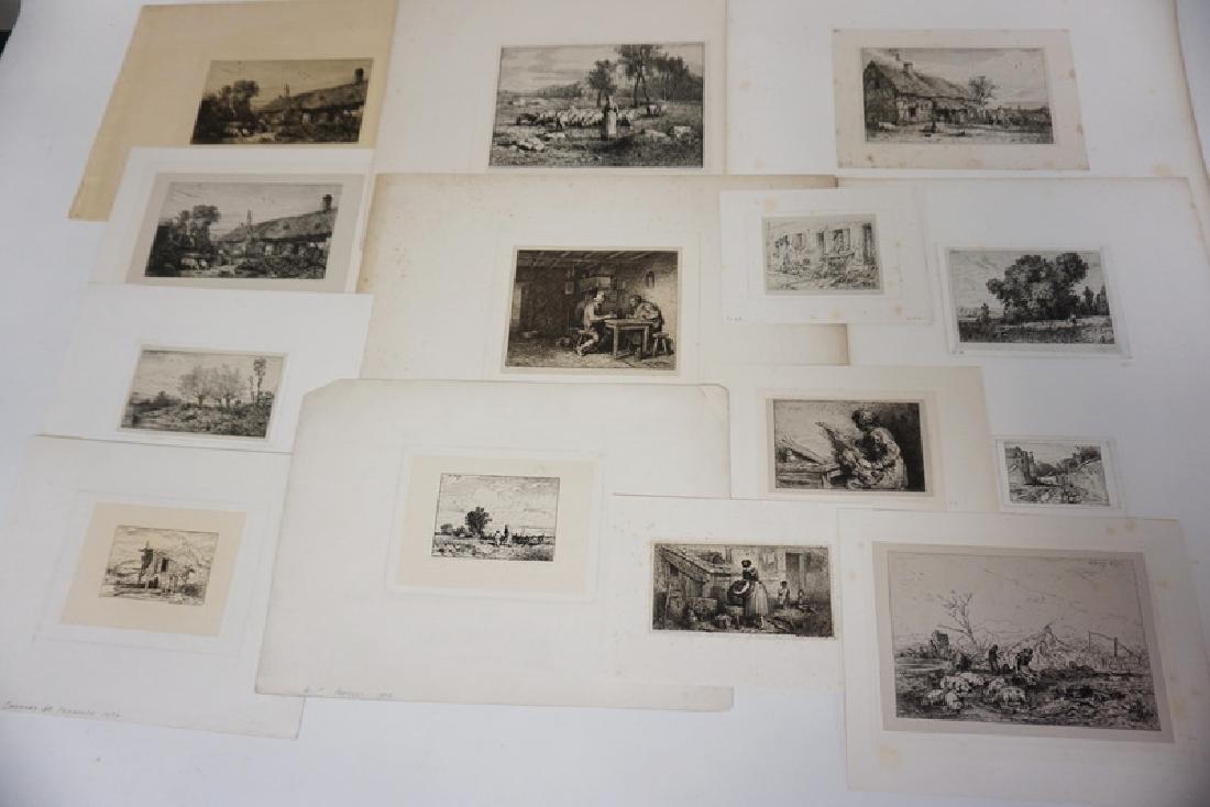 20 ETCHINGS BY CHARLES EMIL JACQUE. ASSORTED SIZES. (1 of 5)