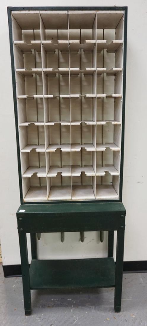 MACHINE AGE MAILROOM LETTER SORTER. 74 1/2 INCHES HIGH. (1 of 2)