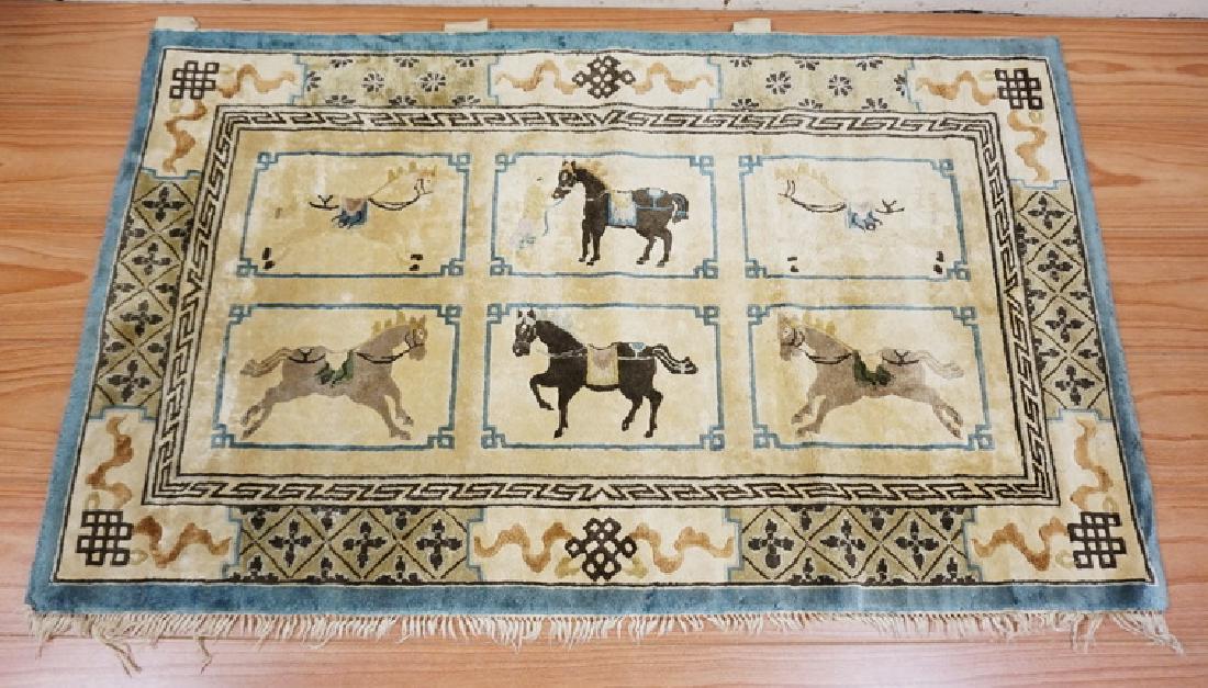 FINELY WOVEN ORIENTAL WALL HANGING WITH A PANELED (1 of 2)