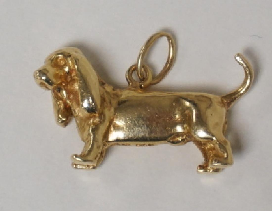 14K GOLD DACHSHUND CHARM/PENDANT. 3.85 DWT. 1 INCH (1 of 1)